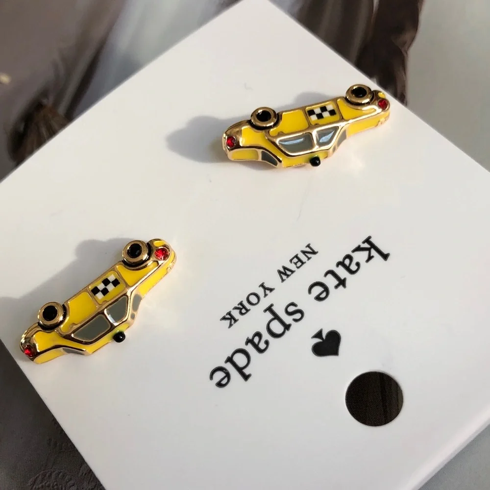 kate spade Yellow Taxi Cab Enamel Stud Earrings